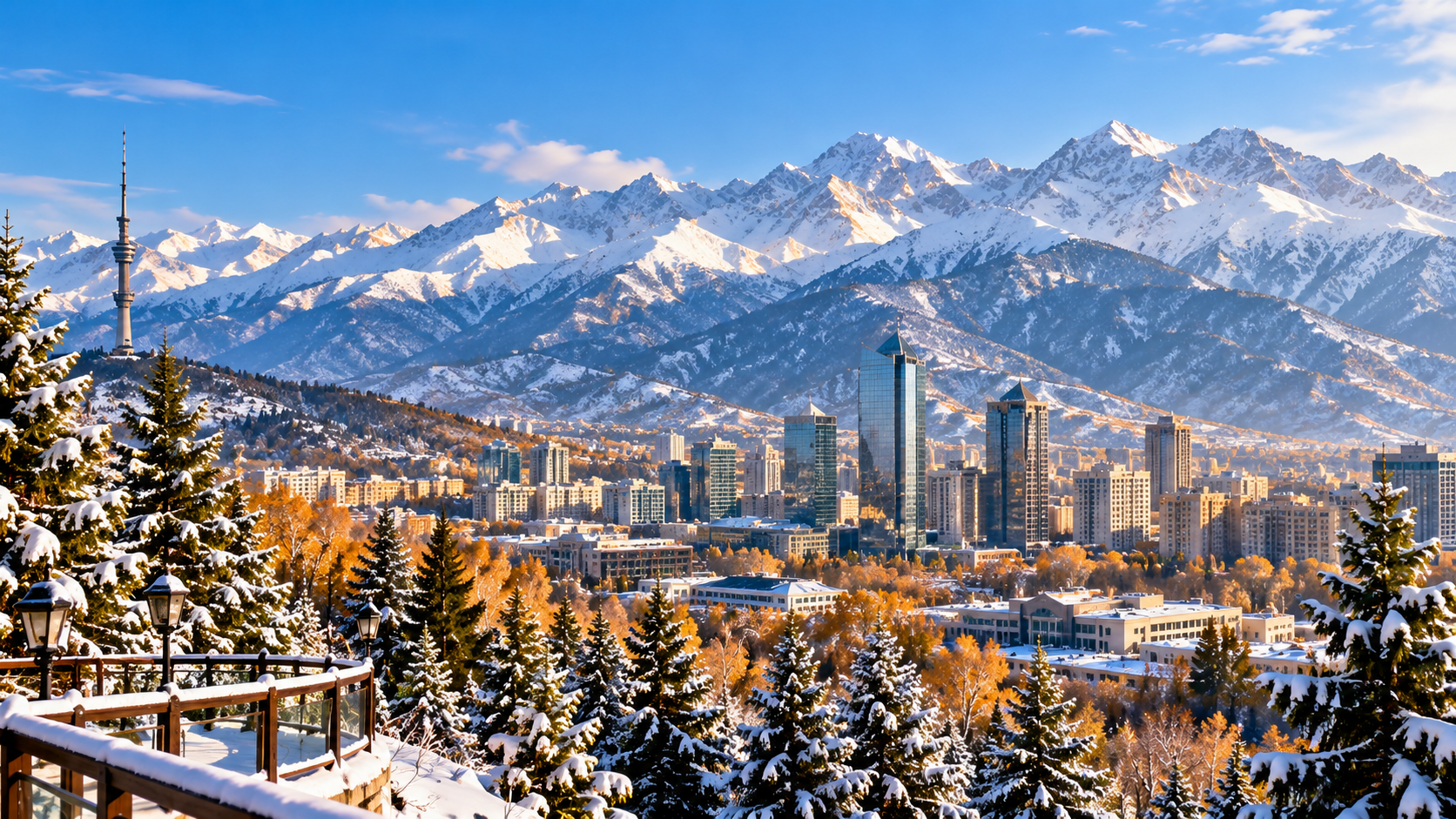 Almaty Kazakhstan Snowy Mountains