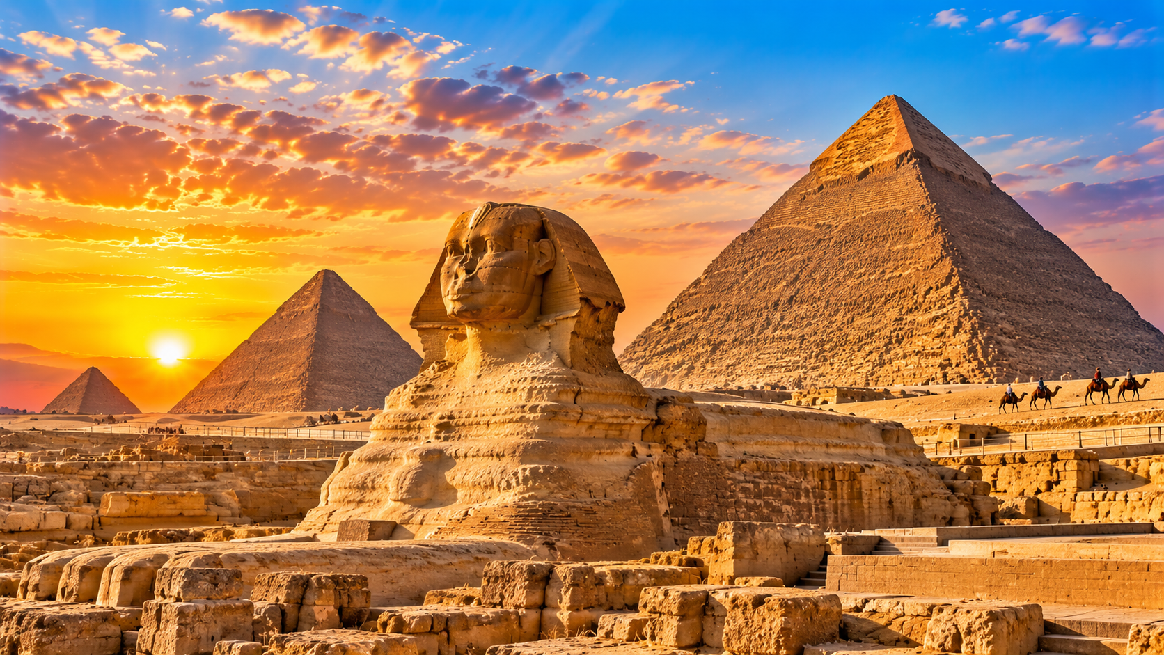 Egypt Cairo Pyramids and Sphinx