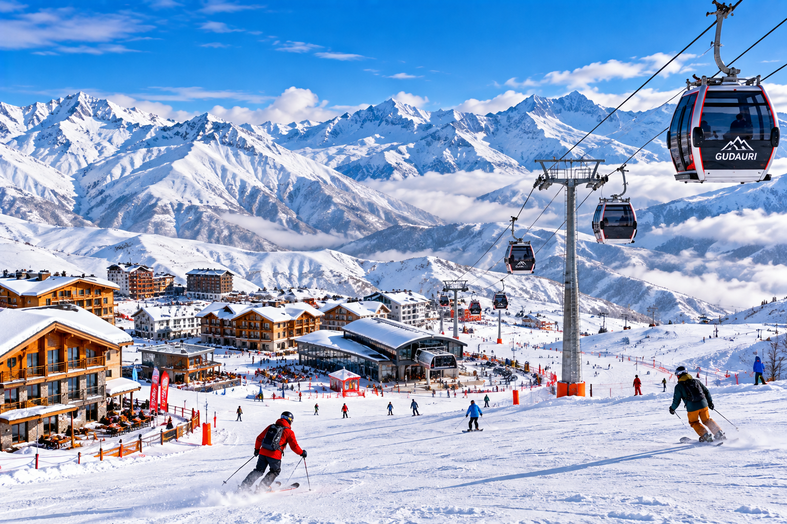 Gudauri snowy mountain resort